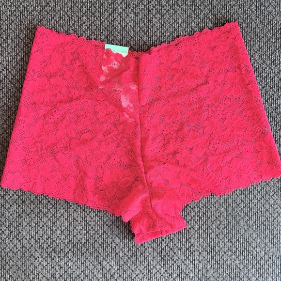 Women's Allover Lace Boy Shorts - Auden Red size Small (4-6) - Picture 3 of 5